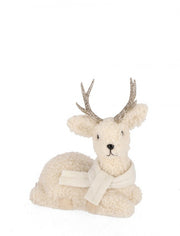 Statuette de renne Kerrie assis ivoire 22x27H