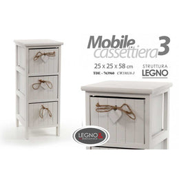 Poitrine de tiroir blanc Shabby Cm 25 x 25 x 58 h cm