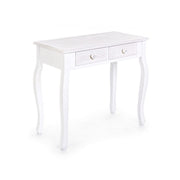 Console classique en bois 2 tiroirs Charlene blanc