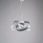 Suspension de lustre moderne en fer blanc et gris un léger 54x H25 cm