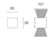Applique 6W + 6W LED 4000K Lula Graphite Line