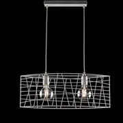 Chandelier de suspension de l'industrie en fer blanc en argent 61x H25 cm