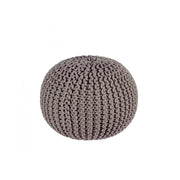 Pouf moderne tressé gris foncé 50 cm