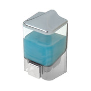 Savon liquide 0,5 LT transparent et chrome 8,5 x 8,5 x 16 cm Dispensateur