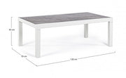Table basse d'extérieur en aluminium blanc KLEDI LUNAR 120x70x h43 cm