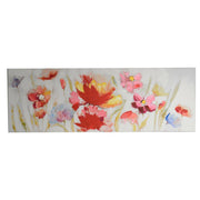 Tableau peinture fleurs cm150x50x3