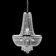 Lustre impérial en fer et laiton chromé à huit lumières stass 50x h74 cm