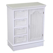 Commode en bois liverpool blanc 1 porte + 4 tiroirs cm66x32h81