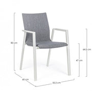 Chaise de jardin d'extérieur gris blanc empilable