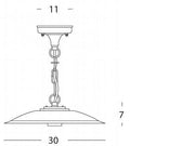 Petite suspension E27 Ligne de graphite antique