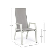 Chaise de jardin inclinable Steven Lunar c-br 59x72x112h cm