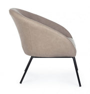 Fauteuil en velours taupe au style design