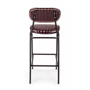 DEBBIE Tabouret de bar vintage simili cuir Bordeaux 44x51x h100 cm