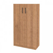 Meuble à chaussures polyvalent en noyer country 2 portes h130x71x38