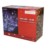 Fil lumière 500 LED blanc chaud lumière fixe cm1000 al. usage externe fixe