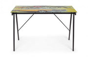 Bureau Young California plateau verre 113x58 cm
