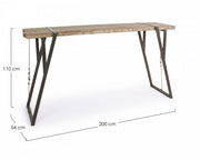 Table de bar style industriel Blocks 200x54 cm