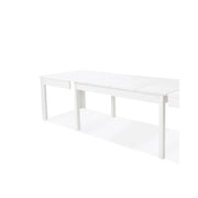 Table extensible en mélaminé frêne blanc 160-320x90 cm