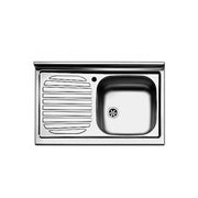 Évier de cuisine à poser avec égouttoir gauche en acier 50x90 cm (N118SX)