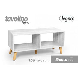Table basse de salon blanc bas blanc cm 100 x 40 x 45 h