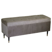 Banc rectangulaire en velours beige cm115x40h45