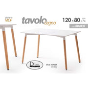 MDF TABLE DE BLANC INDUSTRIEUSE URBAIN MDF RECTANGULAIRE 120 x 80 X 74 H CM