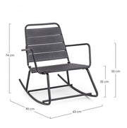 Rocking chair anthracite bizzotto lillian