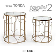Ensemble de deux tables autour du salon Gold Glass Floor