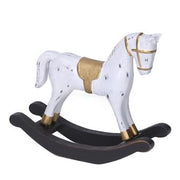 Cheval à bascule en bois blanc cm28,5x6,5h22,5