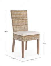 Chaise tissée en acajou Tavira