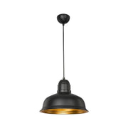 Lampe à suspension Kumbet MDL3053 métal noir intérieur doré