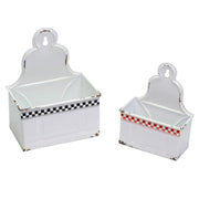 Étagère en métal 1-2 blanc rouge noir cm19x12h24