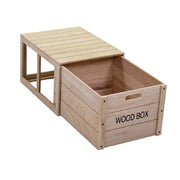 Boîte en bois avec tiroir rectangulaire 39 x 50 x H 29,5 cm