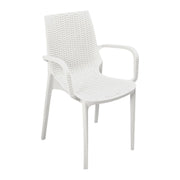 Fauteuil Nirvana en polypropylène blanc effet rotin