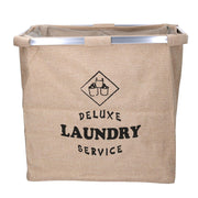 Panier pliable en tissu double sac beige cm 54x34,5h50,5