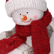 Bonhomme de neige en résine avec boule led blanche cm31,5x20,5h41