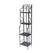 Etagère Jessica métal noir 4p étroite cm 35x 29 x h158