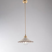 Lustre avec câble en tissu Ivoire Decape une lumière abat-jour en céramique blanche 30x h15 cm