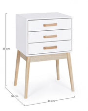 Commode blanche ORDINARY 3 tiroirs 68h cm
