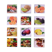 Aimant céramique 12 pièces ass fruit avec présentoir cm7,5x7,5