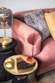 Ensemble combiné table basse-pouf moderne gris foncé Annika