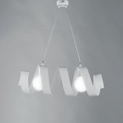 Lustre suspendu moderne en fer deux lumières Blanc 54x h20 cm