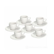 Tasse à café en porcelaine blanche avec soucoupe GOLF lot de 6