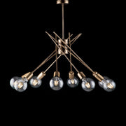 Lustre industriel urbain moderne en fer brossé 64 cm