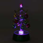 Arbre en verre vert avec sphères cm12x10h19