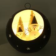 Sphère métallique led bleue cm ø22h22