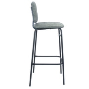 Tabouret en simili cuir gris avec pieds noirs Confortable et moderne