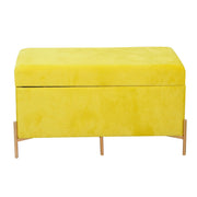 Banc en velours jaune cm115x40h45