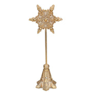 Bougeoir flocon de neige en métal doré 1p cm15x12h39