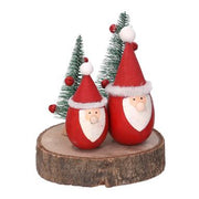 Renne en bois sur tronc naturel 14x11,5h10,5 cm